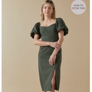 Hallie Puff Sleeve Midi Dress